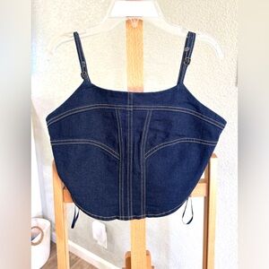 Sincerely Jules Blue Sleeveless Bustier Tank Top